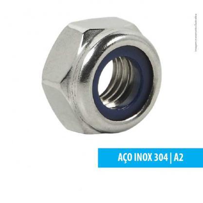 PORCA TRAVANTE COM NYLON MB INOX A2